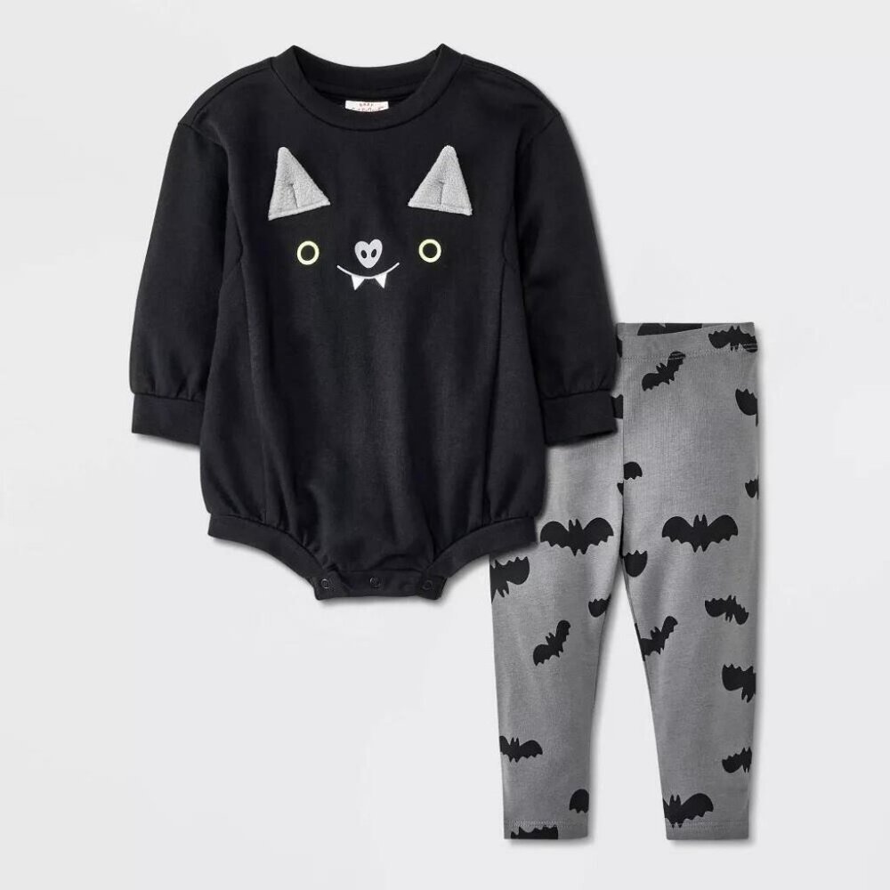 0-3 M Cat & Jack Baby Bat Face Sweatshirt